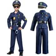 SYNCFUN Police Officer Boys Halloween Costume Set for 8-10 years